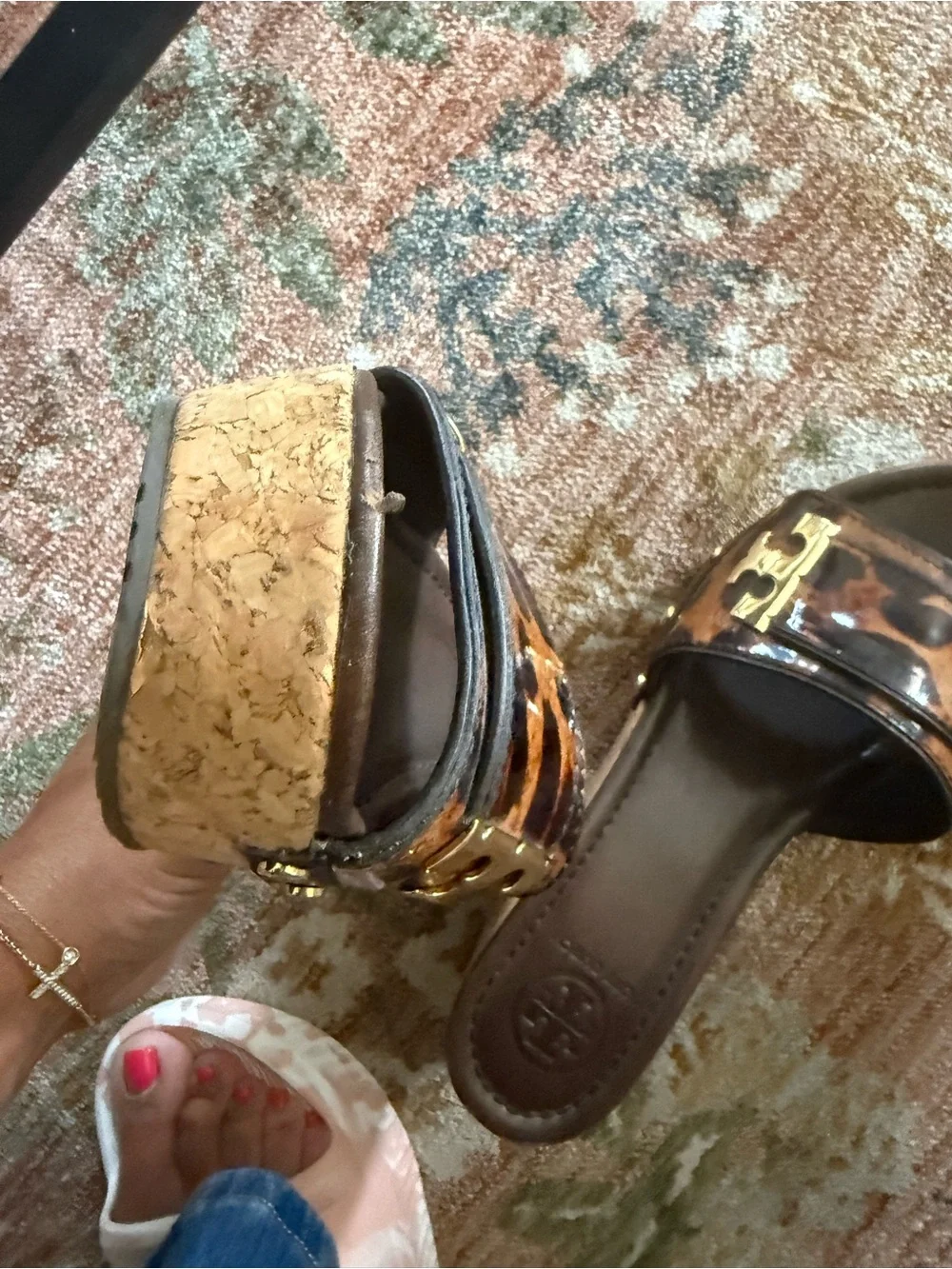 8.5 Bundle alert! Jimmy Choo Tan Leather Wedge Sandals and Tory Burch wedge